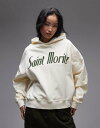 【送料無料】 トップショップ レディース パーカー・スウェット アウター Topshop graphic Saint Moritz oversized hood...