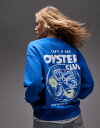 【送料無料】 トップショップ レディース パーカー・スウェット アウター Topshop graphic oyster club sweatshirt in b...