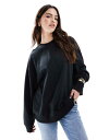 【送料無料】 エイソス レディース パーカー・スウェット アウター ASOS DESIGN oversized sweatshirt in black Blac...