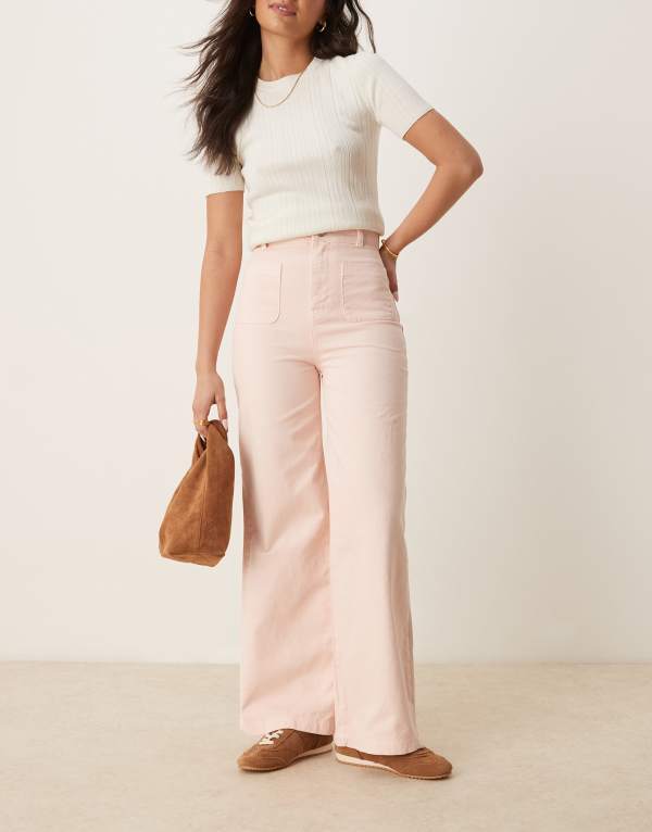 ̵  ǥ ǥ˥ѥ ܥȥॹ ASOS DESIGN patch pocket jeans in washed...
