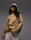 【送料無料】 トップショップ レディース パーカー・スウェット アウター Topshop oversized seamed sweatshirt in beige Beige(4)