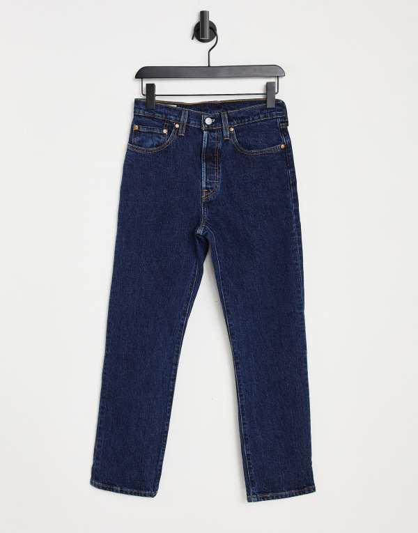 【送料無料】 リーバイス レディース デニムパンツ ジーンズ ボトムス Levi's 501 high rise straight leg crop jeans in indigo Salsa stonewash