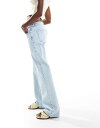 【送料無料】 エイソス レディース デニムパンツ ボトムス ASOS DESIGN super low straight leg jeans in bleach Blue