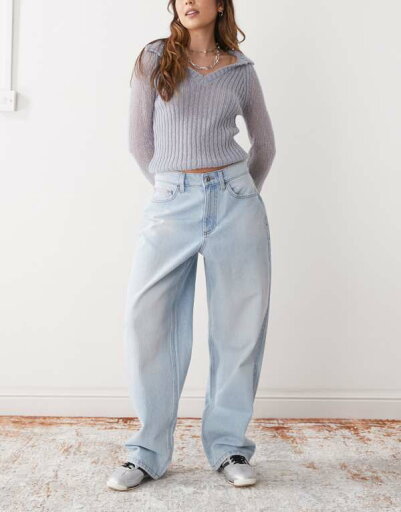 【送料無料】 コルージョン レディース デニムパンツ ボトムス COLLUSION X014 mid rise antifit jeans in light wash LIGHT WASH 【送料無料】 コルージョン レディース デニムパンツ ボトムス COLLUSION X014 mid rise antifit jeans in light wash LIGHT WASH