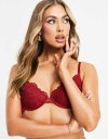 【送料無料】 エイソス レディース ブラジャー アンダーウェア ASOS DESIGN Rosie lace padded plunge underwire bra in red Red