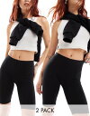 【送料無料】 オンリー レディース レギンス ボトムス Only 2 pack legging short in black Black(4)
