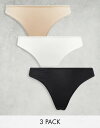 【送料無料】 ウィークデイ レディース パンツ アンダーウェア Weekday Cat Seamless 3-pack thong in Multi Multi