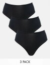 【送料無料】 エイソス レディース ブリーフパンツ アンダーウェア ASOS DESIGN 3 pack cotton high waist brazilian...