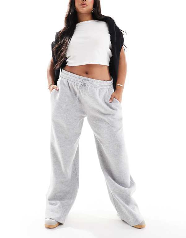 【送料無料】 エイソス レディース カジュアルパンツ ボトムス ASOS DESIGN Curve wide leg cocoon sweatpants in gray heather Gray Heather