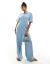 【送料無料】 エイソス レディース ジャンプスーツ トップス ASOS DESIGN boilersuit with wide leg & pockets in denim wash Denim wash