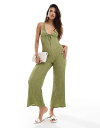 【送料無料】 エイソス レディース ジャンプスーツ トップス ASOS DESIGN scoop neck tie front racer jumpsuit i...