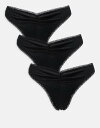 【送料無料】 エイソス レディース ブリーフパンツ アンダーウェア ASOS DESIGN Libby 3 pack high leg thong with r...