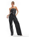 【送料無料】 オンリー レディース ジャンプスーツ トップス ONLY faux leather jumpsuit in black Black