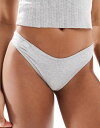 【送料無料】 コットンオン レディース ブリーフパンツ アンダーウェア Cotton On cotton rib g string brief in gray ...