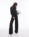 【送料無料】 マンゴ レディース ジャンプスーツ トップス Mango woven shirt top jumpsuit in black Black