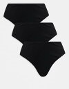 【送料無料】 エイソス レディース ブリーフパンツ アンダーウェア ASOS DESIGN 3 pack cotton high waist brazilian...
