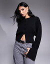 【送料無料】 エイソス レディース カーディガン アウター ASOS DESIGN knit cinched cardigan in black Black
