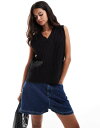 【送料無料】 ノーバディーズ チャイルド レディース ベスト トップス Nobody's Child v neck knit vest in black Bla...