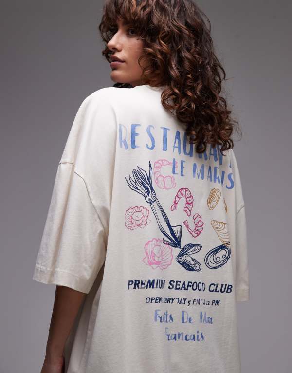 【送料無料】 トップショップ レディース Tシャツ トップス Topshop graphic oys