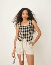 【送料無料】 ノーバディーズ チャイルド レディース ベスト トップス Nobody's Child Celeste vest in mono gingham ...