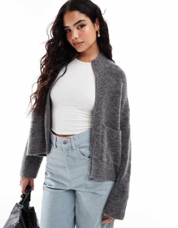̵ 쥯ƥå ǥ ǥ  Selected Femme zip up alpaca blend fl...