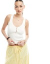 【送料無料】 ストラディバリウス レディース ベスト トップス Stradivarius light knit button detail tank top i...