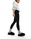 【送料無料】 ピーシーズ レディース レギンス ボトムス Pieces high waisted leggings in black Black(4)