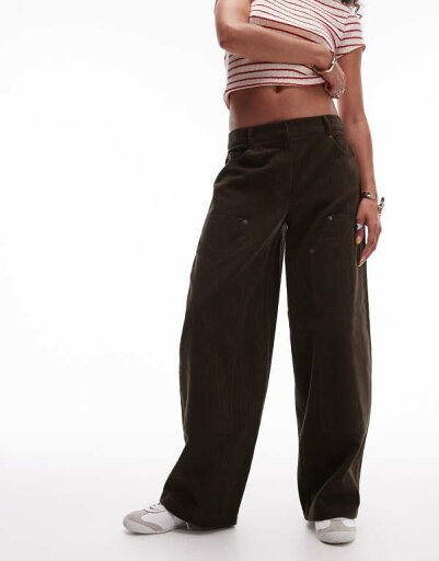 【送料無料】 トップショップ レディース カジュアルパンツ ボトムス Topshop cord pants in brown brown 【送料無料】 トップショップ レディース カジュアルパンツ ボトムス Topshop cord pants in brown brown