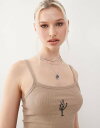 【送料無料】 ノイジーメイ レディース ベスト トップス Noisy May ribbed tank top with cactus embroidery in...