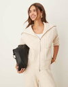 【送料無料】 エイソス レディース カーディガン アウター ASOS DESIGN knitted fly collar cardigan with zip a...