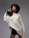 【送料無料】 トップショップ レディース ニット・セーター アウター Topshop knit fluffy crew neck longline sweater in ivory IVORY(4)