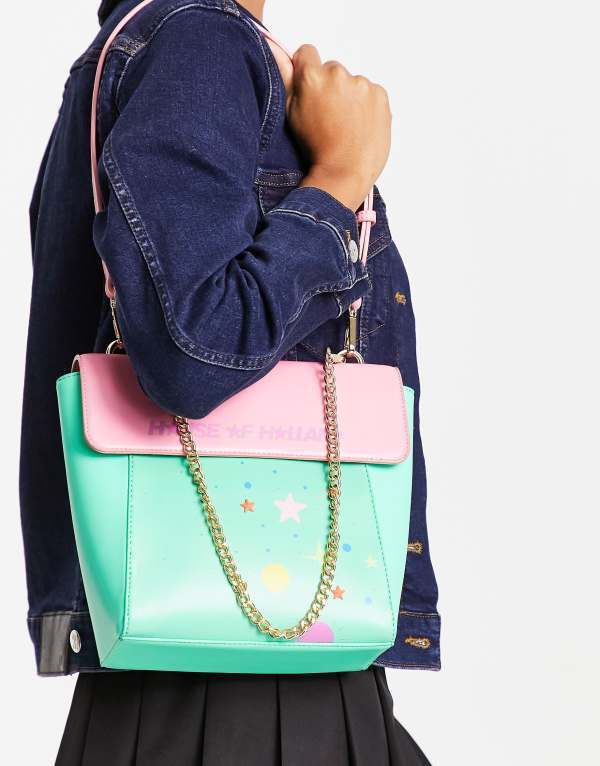 【送料無料】 ハウスオブホーランド レディース トートバッグ バッグ House of Holland printed tote bag in blue MID BLUE