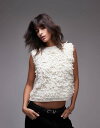 【送料無料】 トップショップ レディース ベスト トップス Topshop hand knitted loop vest in ivory IVORY