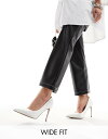 【送料無料】 エイソス レディース パンプス シューズ ASOS DESIGN Wide Fit Paphos pointed high heeled pumps in ivory satin IVORY(4)