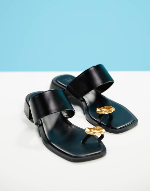 ̵  ǥ  塼 ASOS DESIGN Finesse heeled mule sandal wit...
