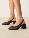 【送料無料】 エイソス レディース ヒール シューズ ASOS DESIGN Sugar slingback mid heeled shoes in black...