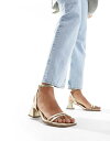 【送料無料】 エイソス レディース サンダル シューズ ASOS DESIGN Honeydew mid block heeled sandals in gold GOLD(4)
