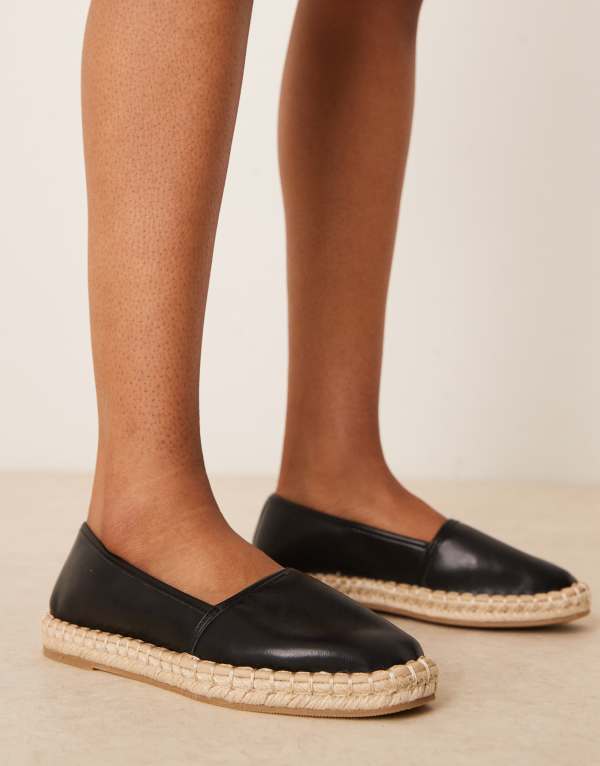 エイソス レディース シューズ スリッポン・ローファー ASOS DESIGN Joey closed toe espadrilles Blac..