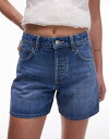 【送料無料】 トップショップ レディース ハーフパンツ・ショーツ ボトムス Topshop denim shorts in mid blue MID BLUE