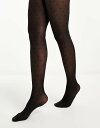 【送料無料】 ピーシーズ レディース レギンス ボトムス Pieces 20 denier polka dot tights in black Black(4)