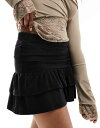 【送料無料】 コルージョン レディース スカート ボトムス COLLUSION mini skirt with ruffle detail in black Black(4)