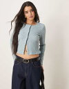 【送料無料】 ヴィラ レディース カーディガン アウター VILA bubble textured cropped cardigan in kentucky b...
