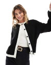 【送料無料】 エイソス レディース カーディガン アウター ASOS DESIGN relaxed cardigan with puff sleeve in b...