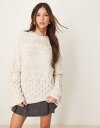 【送料無料】 エイソス レディース ニット・セーター アウター ASOS DESIGN oversized cable knit sweater in ecru...