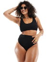 【送料無料】 エイソス レディース トップのみ 水着 ASOS DESIGN Curve Amy mix and match crinkle skinny sc...