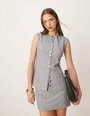 【送料無料】 グラマラス レディース シャツ トップス Glamorous button down top in gray pinstripe Gray Pinstripe