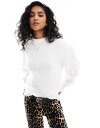 【送料無料】 エイソス レディース ニット・セーター アウター ASOS DESIGN knitted crew neck sweater with puff sleeve detail in cream Cream