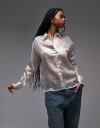 【送料無料】 マンゴ レディース シャツ トップス Mango sequin shirt in silver SILVER(4)