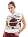 【送料無料】 エイソス レディース タンクトップ トップス ASOS DESIGN knitted tank top in argyle check Multi