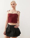 【送料無料】 モーテル レディース シャツ トップス Motel damaris studded cami top in burgundy Wine